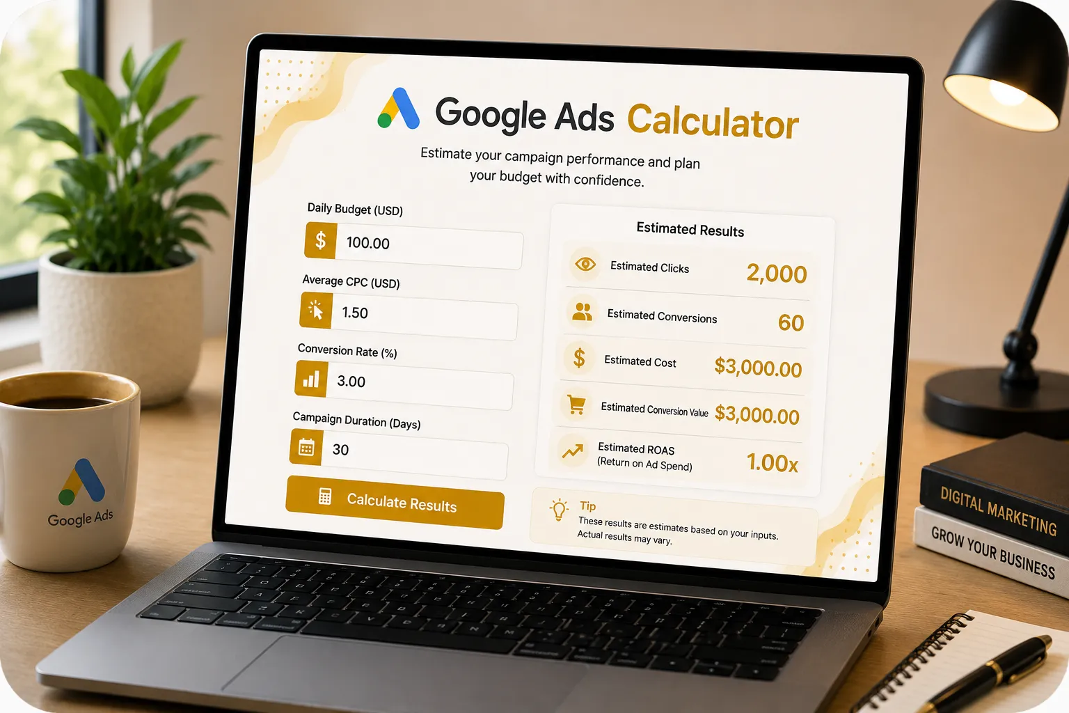 Google Ads Calculator Formula Image