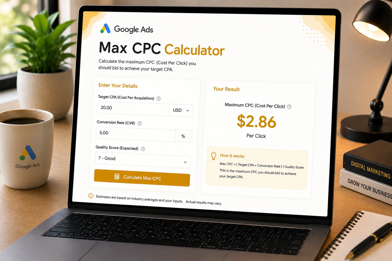 Max CPC Calculator Formula Image