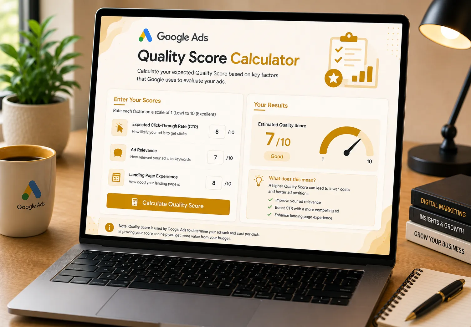 Google Ads Quality Score Calculator Formula Image